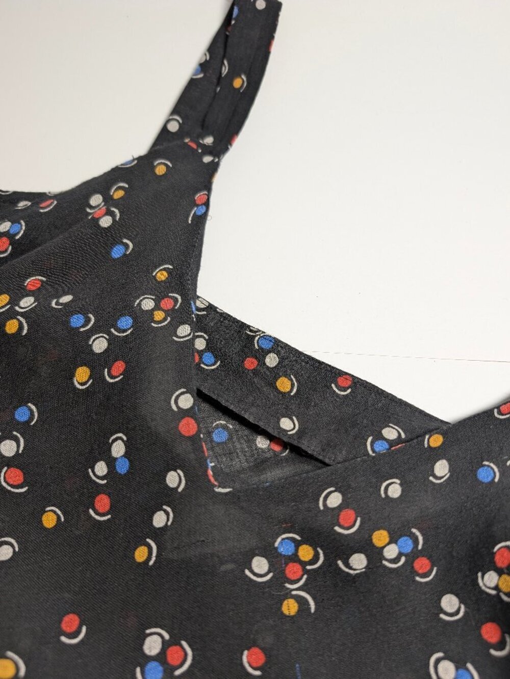 Handmade Polka Dot Sheer Midi A-line Dress Size Small Black - Picture 13 of 13